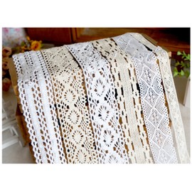 RayLineDo® 20 Meters Assorted Vintage Style Cotton Lace Ribbon Trim Bridal Wedding Scalloped Edge Crochet Lace DIY Sewing Accessory Collection C