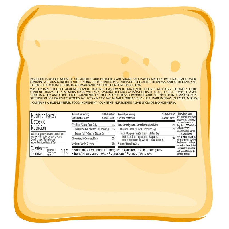 Bauducco Toast Baked with Whole Wheat - Delicious, Light &