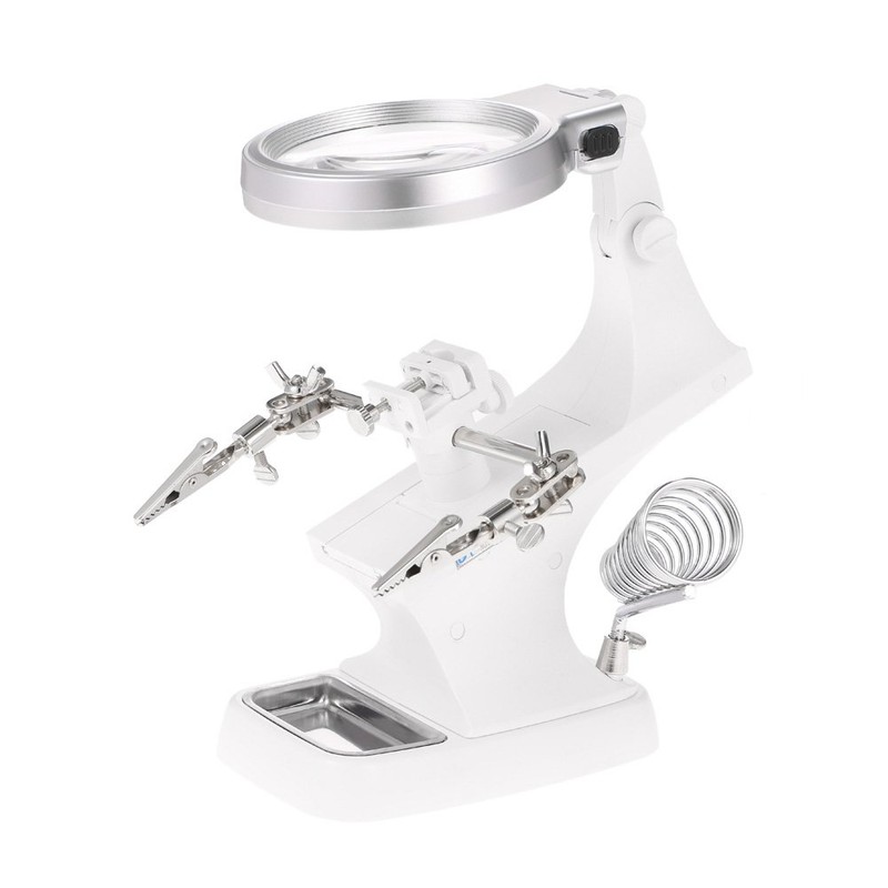 Zmart Multi-function Soldered Holder LED Magnifier 3 X 4.5 X Magnifying Glass