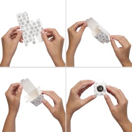 Make & Fill Your Own Advent Diy Calendar Children Vintage Christmas Tree Decoration With Boxes 24 Pcs Ribbon 1-24 (White)