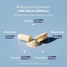 Zesty Nutrition Magnesio Complex 5 - CON 5 MAGNESIOS | Citrato, Bisglicinato, Gluconato, Taurato y L-Treonato de Magnesio - 800mg por Cápsula - Vitami