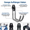 3-H Pack of 4 Wall Hooks Garage Hooks Heavy Duty