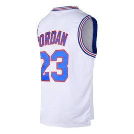 Rxiqeub Youth Basketball Jersey 90s Space Movie Jersey for Kids, Boy and Girl Shirts for School, Gift for Kids White M