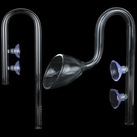 Caylingdee Lily Pipe Glass Inflow Outflow Set Aquatic U Shape Inflow Pipe Set for Aquarium Planted Tank Filter 17mm for 16/22mm(5/8" ID) Tubing