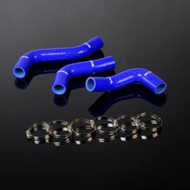 PIT66 Silicone Radiator Hose Kit,Compatible with 1989-1993 Mazda Roadstar Miata MX-5 NA6CE B6ZE 1.6L Blue with Clamps