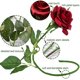 FiveSeasonStuff Real Touch Roses Artificial Flower 12 Stems Silk Roses ‘Petals Feel and Look like Fresh Roses' Bouquet of Flowers Floral Arrangements (#23 Gracious Medley Mix)