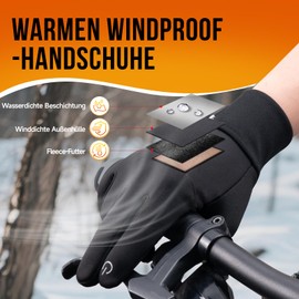 PULIOU Gloves Men Women Winter Warm Cycling Gloves Winter Gloves Cycling Gloves Sports Gloves Running Gloves Touchscreen Windproof Non-Slip Elastic L