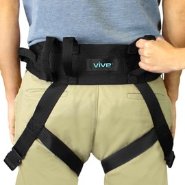 Vive Transfer Belt with Leg Loops - Medical Nursing Safety Gait Assist Device - Bariatrics, Pediatric, Elderly, Occupational and Physical Therapy - Long Strap and Quick Release Metal Buckle - 52 Inch