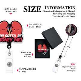 Cusrtyh, You Gotta Be Kidney Me Funny Renal Nurse Retractable Badge Reel with Alligator Clip, Gift for Nephrologist Doctors Nurses Urology Urologist，Black Glitter Badge Reel Gift,YXZ027