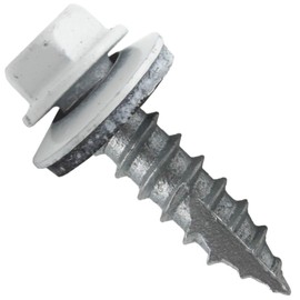 #14 Metal Roofing Screws: (250) 1" Bright White Hex Head Sheet Metal Roof Screws with EPDM Washer for Corrugated Roofing