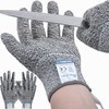 Dowellife 3 Pairs Cut Resistant Gloves Food Grade Level 5