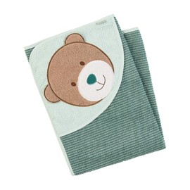 Sterntaler Ben Bear Hooded Bath Towel, Age 0 Months +, 80 x 80 cm, Medium Green