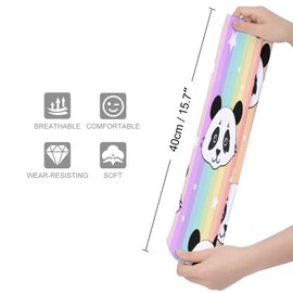 1 Pair Knee High Stockings, Long Soft Compression Crew Foot Circulation Foot Socks for Sports 15.7x3.9 in Print Panda Heads On Stars Rainbow Color Stripes