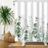 Plant Shower Curtain Green Leaves Plants Leaf Shower Curtain Watercolor