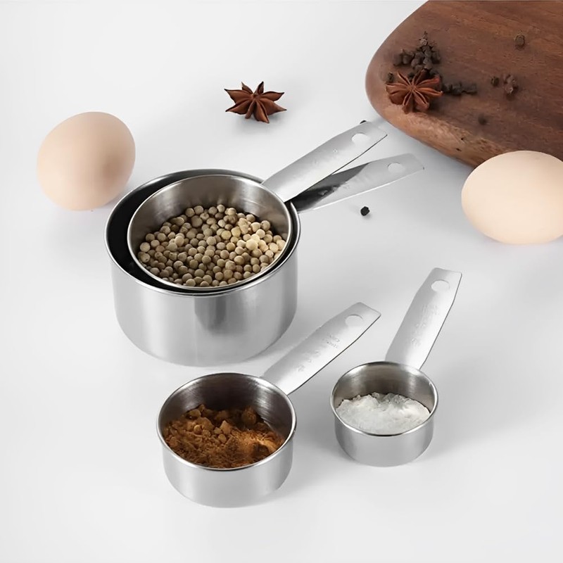 Measuring Spoon Set, Stainless Steel Dosing Spoon, Teaspoon, Measuring Cup