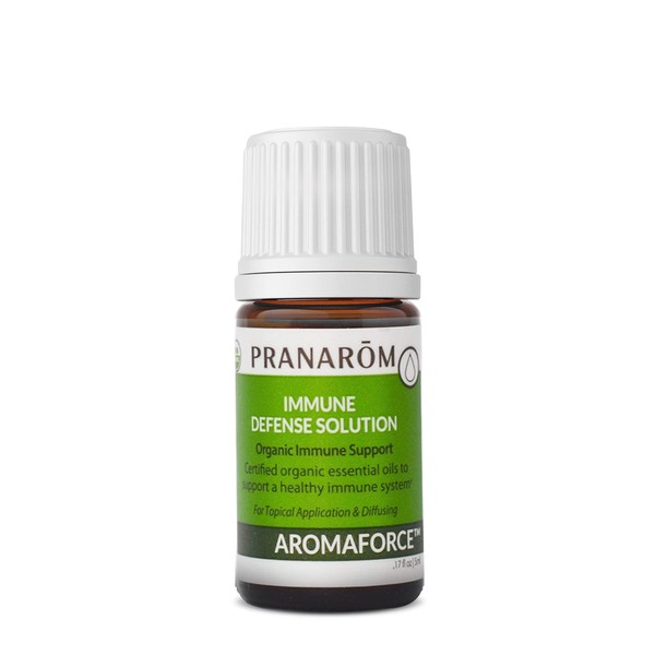 Pranarom - Aromaforce Immune Defence Wellness Blend - Eucalyptus, Rosemary, Peppermint, Corriander, and Clove Bud - 100% Pure Essential Oil Blend | USDA and ECOCERT Certified Organic (5ml)