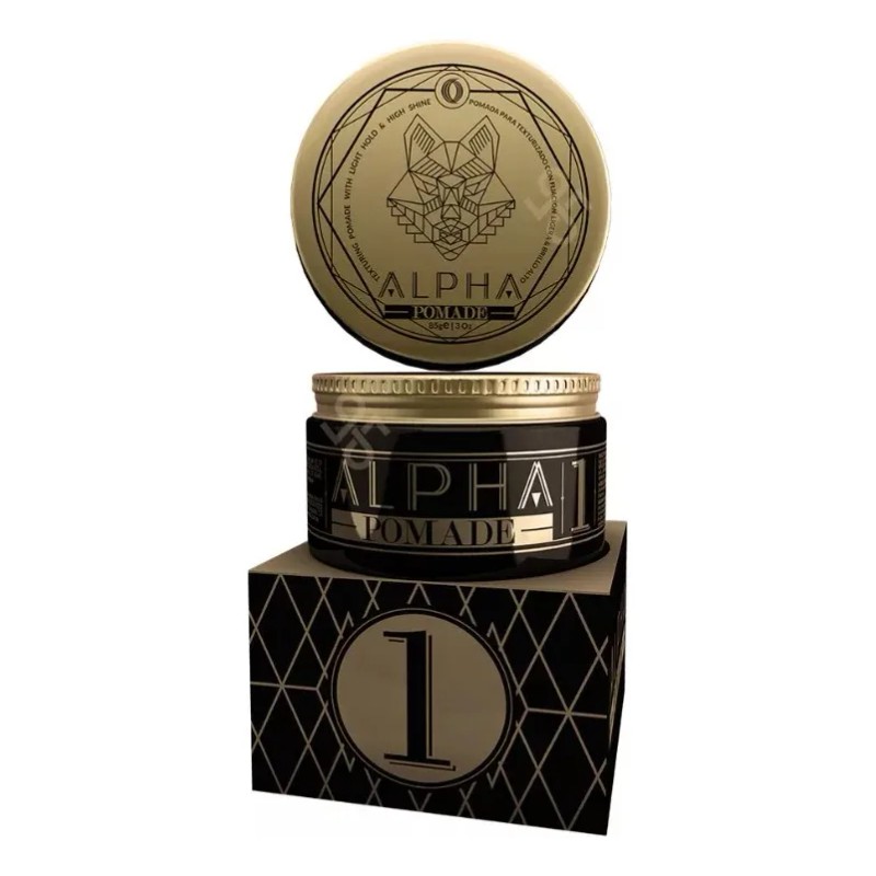 Kit 3 Pomada Modeladora Cabello Barba Ouro Barber Alpha 85g