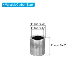 PATIKIL M10 Steel Spacers, 24 Pcs Metal Spacers Steel 10mm ID x 14mm OD x 11mm L Carbon Steel Spacer Screw Standoff Round for 2/5in or M10 Screw Bolts