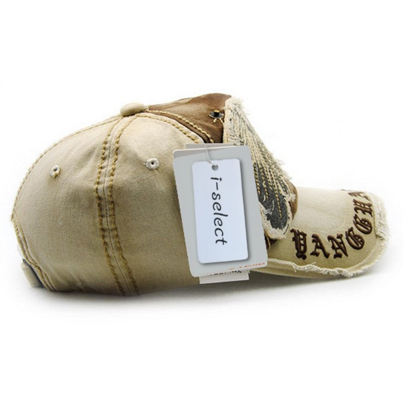 i-select American Casual Baseball Cap, Embroidered Patch, Unisex, Khaki