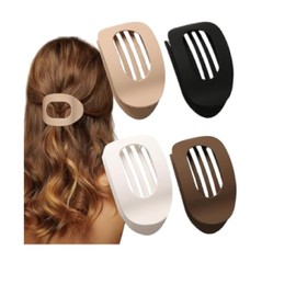 Hair Claw Clips, 4Pcs Flat Hair Clips Curved Design Hairs Claw Hairs Accessories for Women Girls