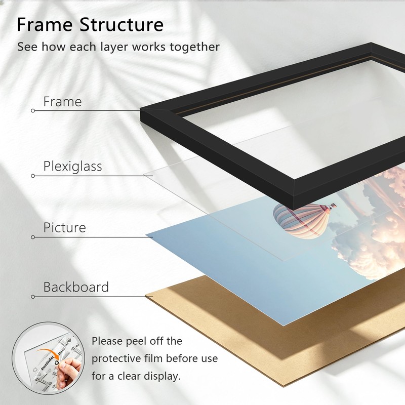 PEALSN 13x19 Picture Frame Black,Wall Gallery Frame for Wall Mounting