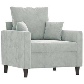 vidaXL Velvet Sofa Chair in Light Gray - Modern Styling with Comfortable Padding and Durable Metal Frame