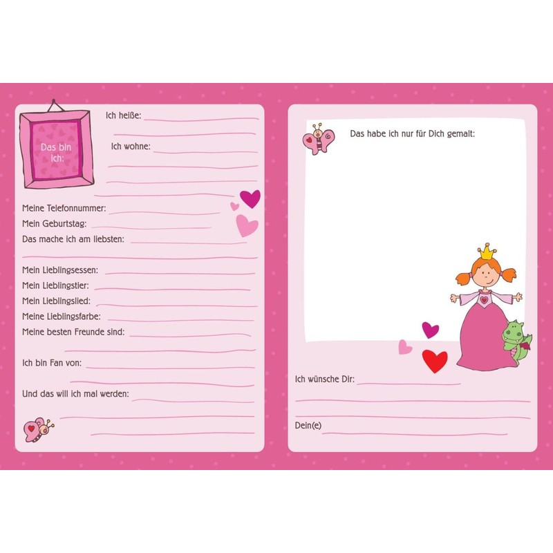 Goldbuch Kindergarten Friendship Book A5 Frido Firefighter, Card, Pinky Queeny,