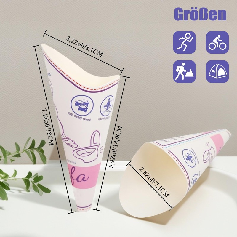 Urinella for Women, Disposable Paper Urination Device Cup, for Women