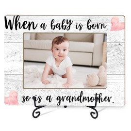 TNVDFNBR First Time Grandma Picture Frame with Iron Stand, New Grandma Gifts First Time, My First Grandchild Frame, When a Baby is Born So is a Grandmother, Keepsake Picture Frame