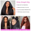 Kinky Straight Lace Front Wigs Human Hair Yaki Stairght 4x4