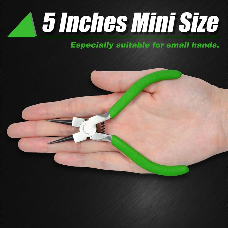 SPEEDWOX Mini Round Nose Pliers for Jewelry Making 5 Inches
