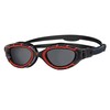 Zoggs Unisex Flex Smaller Fit Swimming Goggles, Red/Black/Smoke Polarized, Small