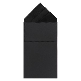 Luckyvestir Prefolded Pocket Squares for Men Suit Solid Color Triangles Men's Handkerchiefs for Jacket Wedding Business Party (Black)