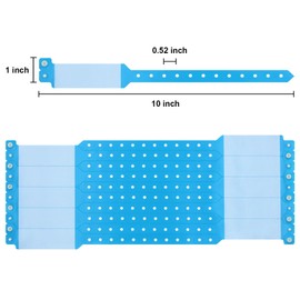 100pcs Vinyl Wristbands Hospital Identification Bands,Waterproof Adjustable Medical Wristband,Disposable Snap Wristband for Hospital (Color : Blue)