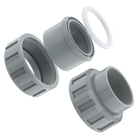 PalpitateC 006723F Connector Heater Flange fit for Raypack Pool Heater Parts, 2-Inch PVC and Nut Replacement for Rheem Pool Heater Model R185A, R265A, R335A, R405A - 2 Pack