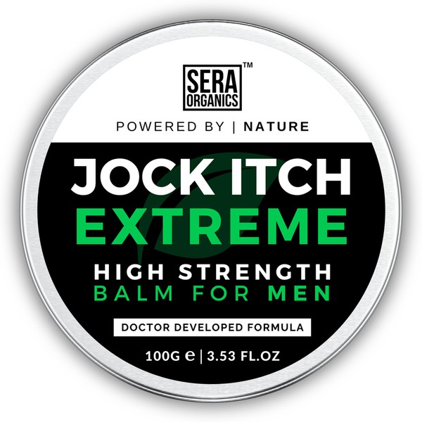 Jock Itch Treatment for Men | Antifungal Cream | Skin Jock Itch Treatment Anti fungal | High Strength All Natural Ingredients (100g) Handcrafted in The UK - by Sera Organics