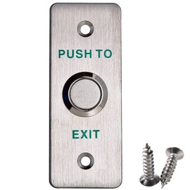 UHPPOTE Momentary Push to Exit Button Switch NO/COM Output Stainless Steel Panel for Access Control Hollow Door