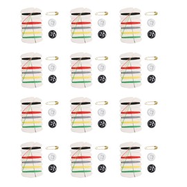 Sowaka 12 Pcs Sewing Kit Small Portable Thread Repair Emergency Kit with Needles Button Threads Safety Pin for Home Hotel Travel Use Accessories Supplies Amenities Necessities