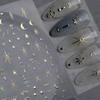 Gold Moon Star Nail Sticker for Nail Art 3D Gold