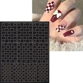 6 Sheets Irregular Nail Art Stickers Decals 3D Airbrush Nail Stencils Stickers for Nail Art French Design Hollow Nail Guides Decals Supplies for Women Manicure Decoration DIY Tools