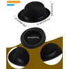Puyawen 2 Pcs Black Bowler Hats Felt Round Top Hat