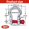 Jortmrd Pack of 4 1/2 inch shackles, 2.0 t high-strength