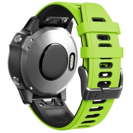 ANCOOL Compatible with Fenix 7S Band Two-Tone Soft Watch Band Replacement for Fenix 5S/Fenix 5S Plus/Fenix 6S/Fenix 7S/Fenix 6S Pro Smartwatches (Green-Black)