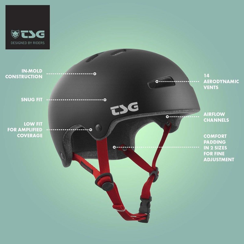 TSG Erwachsene Superlight Solid Color Helm, Satin Black, XXL