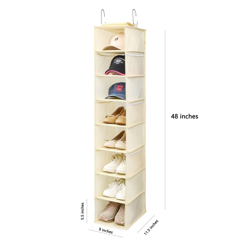 Berdeng Hanging Shoe Organizer for Closet with Side Mesh Pockets，Hat