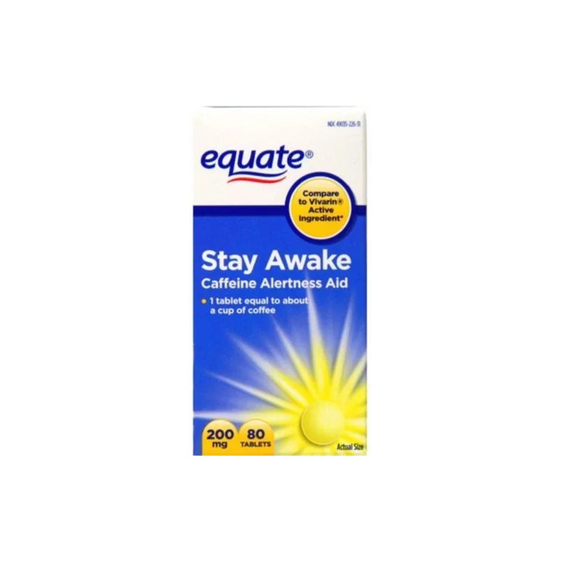 Equate Stay Awake Caffeine 200 mg Alertness Aid Energy Lot