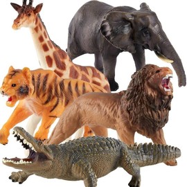 HERSITY Soft Zoo Animals 7" Large Safari Figurines Toys for Toddlers 3-5