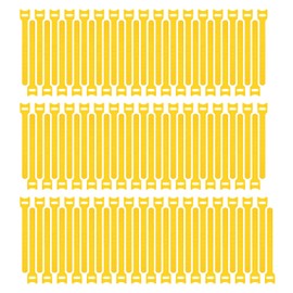 Pasow 100pcs Reusable Fastening Cable Ties Adjustable Wire Management 8 Inch (Yellow)