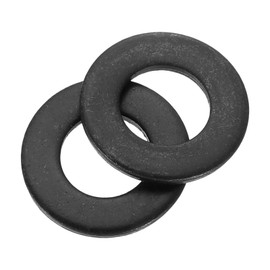 sourcing map 100Pcs M8 Flat Washer, Carbon steel 8.4mm ID x 16mm OD x 1.6mm Thick for Bolt Screw, Factories Repair, Kitchens, Shops, and Outdoor Construction, Black