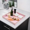 MAONAME Decorative Tray, Pink Serving Tray with Handles, Coffee Table